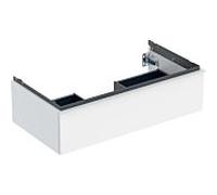 Geberit iCon Armoire basse pour lavabo, 1 tiroir, 88,8x24,7x47,6 cm, 502312, 502312011, Couleur: Façade/carcasse : blanc/laqué brillant, poignée : blanc/poudré mat - CM