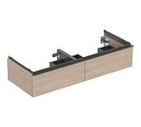 Geberit iCon meuble sous-vasque double 502314JH1 118,4x24,7x47,6cm, 2 tiroirs, poignée chêne/lave mat