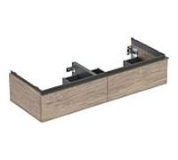 Geberit iCon meuble sous-vasque double 502314JR1 118,4x24,7x47,6cm, 2 tiroirs, poignée noyer/lave mat