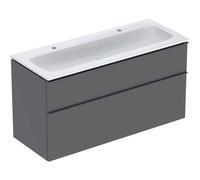 Geberit – Meuble double vasque iCon 118x48x63 cm, 2 tiroirs, KeraTect – 502.334.JK.1
