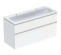 Lavabo Icon Geberit avec meuble bas 120 cm 502338012 Ensemble lavabo 120x63x48cm, blanc , corps blanc brillant, poignée chromé brillante