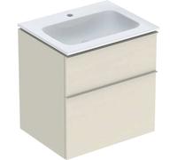 Geberit iCon lavabo avec meuble bas 60 cm 502331JL1 Ensemble lavabo 60x63x48cm, blanc /KeraTect, corps sable brillant, poignée sable mat