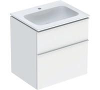 Geberit Pack lavabo slim iCon 60 cm - meuble 2 tiroirs + siphon, blanc mat 502.335.01.3