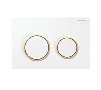 Geberit Kappa21 - Plaque de déclenchement pour WC, blanc/doré 115.240.KK.1
