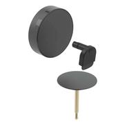 Geberit - Kit de finition pour vidage de baignoire avec commande rotative et arrivée d52, noir mat 150.481.14.1