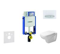 Geberit Kombifix - Ensemble bâti-support, cuvette de toilette et siège D-Code, Rimless, SoftClose, plaque Sigma50, blanc alpin 110.302.00.5 NH8