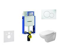 Geberit Kombifix - Ensemble bâti-support, cuvette de toilette et siège D-Code, Rimless, SoftClose, plaque Sigma01, blanc alpin 110.302.00.5 NH1