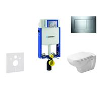 Geberit Kombifix - Ensemble bâti-support, cuvette de toilette et siège D-Code, Rimless, SoftClose, plaque Sigma20, chrome brillant/chrome mat 110.302.00.5 NH6