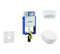 Geberit Kombifix - Ensemble bâti-support, cuvette de toilette et siège Subway 2.0, DirectFlush, SoftClose, CeramicPlus et plaque Sigma50, blanc alpin 110.302.00.5 NI8