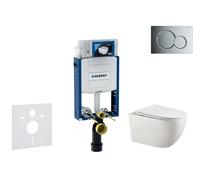 Geberit Kombifix - Set bâti-support, cuvette Gaia et abattant softclose, plaque de déclenchement Sigma01, chrome brillant SANI15CA1122