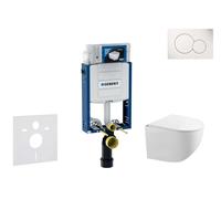 Geberit Kombifix - Set bâti-support, cuvette Gaia et abattant softclose, plaque de déclenchement Sigma01, blanc alpin SANI15CA3113