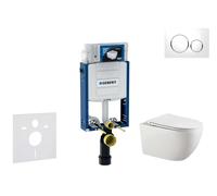 Geberit Kombifix - Set bâti-support, cuvette Gaia et abattant softclose, plaque de déclenchement Sigma20, blanc/chrome SANI15CA3117