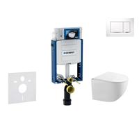 Geberit Kombifix - Set bâti-support, cuvette Gaia et abattant softclose, plaque de déclenchement Sigma20, blanc/chrome SANI15CA3115