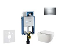 Geberit Kombifix - Set bâti-support, cuvette Gaia et abattant softclose, plaque de déclenchement Sigma20, chrome/chrome mat SANI15CA1123