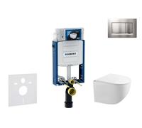 Geberit Kombifix - Set bâti-support, cuvette Gaia et abattant softclose, plaque de déclenchement Sigma20, chrome mat/chrome SANI15CA1120