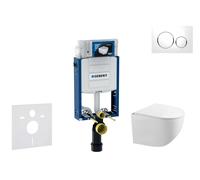 Geberit Kombifix - Set bâti-support, cuvette Gaia et abattant softclose, plaque de déclenchement Sigma20, blanc/chrome SANI15CA3114