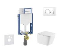 Geberit Kombifix - Set de bâti-support, cuvette Arkas I et abattant softclose, plaque de déclenchement Sigma20, blanc/chrome SANI15CA3165