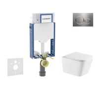 Geberit Kombifix - Set de bâti-support, cuvette Arkas l et abattant softclose, plaque de déclenchement Sigma20, inox SANI15CA6112