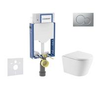 Geberit Kombifix - Set de bâti-support, cuvette Nefia et abattant softclose, plaque de déclenchement Sigma01, chrome mat SANI15CA2104