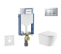 Geberit Kombifix - Set de bâti-support, cuvette Nefia et abattant softclose, plaque de déclenchement Sigma20, chrome mat/chrome SANI15CA2103