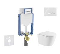 Geberit Kombifix - Set de bâti-support, cuvette Nefia et abattant softclose, plaque de déclenchement Sigma50, chrome/blanc alpin SANI15CA3150