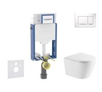 Geberit Kombifix - Set de bâti-support, cuvette Nefia et abattant softclose, plaque de déclenchement Sigma20, blanc/chrome SANI15CA3148