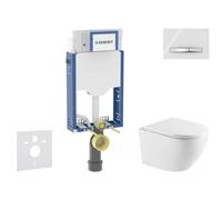 Geberit Kombifix - Set de bâti-support, cuvette Oudee et abattant softclose, plaque de déclenchement Sigma50, chrome/blanc alpin SANI15CA3156