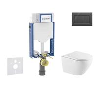 Geberit Kombifix - Set de bâti-support, cuvette Oudee et abattant softclose, plaque de déclenchement Sigma20, noir brillant/noir mat SANI15CA5162