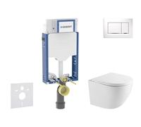 Geberit Kombifix - Set de bâti-support, cuvette Oudee et abattant softclose, plaque de déclenchement Sigma20, blanc/chrome SANI15CA3142