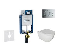 Geberit Kombifix - Set de bâti-support, cuvette Oudee et abattant softclose, plaque de déclenchement Sigma01, chrome brillant SANI15CA1114