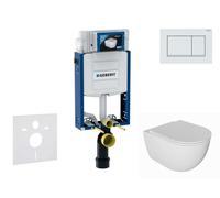 Geberit Kombifix - Set de bâti-support, cuvette Oudee et abattant softclose, plaque de déclenchement Sigma20, blanc/blanc mat SANI15CA3124