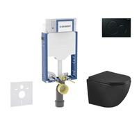 Geberit Kombifix - Set de bâti-support, cuvette Oudee et abattant softclose, plaque de déclenchement Sigma01, noir SANI15CA5504