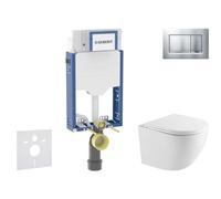 Geberit Kombifix - Set de bâti-support, cuvette Oudee et abattant softclose, plaque de déclenchement Sigma20, chrome mat/chrome SANI15CA2101