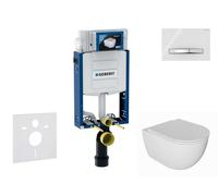 Geberit Kombifix - Set de bâti-support, cuvette Oudee et abattant softclose, plaque de déclenchement Sigma50, chrome/blanc alpin SANI15CA3123