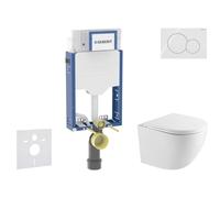 Geberit Kombifix - Set de bâti-support, cuvette Oudee et abattant softclose, plaque de déclenchement Sigma01, blanc alpin SANI15CA3140