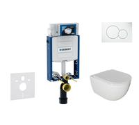 Geberit Kombifix - Set de bâti-support, cuvette Oudee et abattant softclose, plaque de déclenchement Sigma01, blanc alpin SANI15CA3110