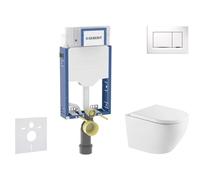 Geberit Kombifix - Set de bâti-support, cuvette Oudee et abattant softclose, plaque de déclenchement Sigma20, blanc/chrome SANI15CA3163