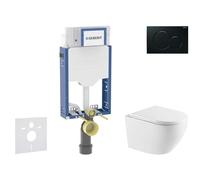 Geberit Kombifix - Set de bâti-support, cuvette Oudee et abattant softclose, plaque de déclenchement Sigma01, noir SANI15CA5155