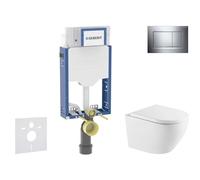Geberit Kombifix - Set de bâti-support, cuvette Oudee et abattant softclose, plaque de déclenchement Sigma20, chrome SANI15CA1145