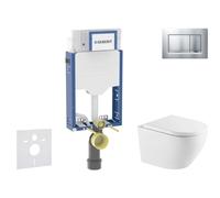 Geberit Kombifix - Set de bâti-support, cuvette Oudee et abattant softclose, plaque de déclenchement Sigma20, chrome mat/chrome SANI15CA2107