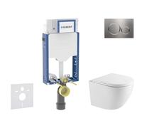 Geberit Kombifix - Set de bâti-support, cuvette Oudee et abattant softclose, plaque de déclenchement Sigma20, inox SANI15CA6108