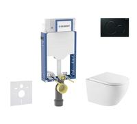 Geberit Kombifix - Set de bâti-support, cuvette Oudee et abattant softclose, plaque de déclenchement Sigma01, noir SANI15CA5160