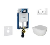 Geberit Kombifix - Set de bâti-support, cuvette Oudee et abattant softclose, plaque de déclenchement Sigma20, blanc/chrome SANI15CA3111