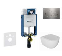 Geberit Kombifix - Set de bâti-support, cuvette Oudee et abattant softclose, plaque de déclenchement Sigma20, inox SANI15CA6101