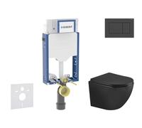Geberit Kombifix - Set de bâti-support, cuvette Oudee et abattant softclose, plaque de déclenchement Sigma20, noir mat/noir SANI15CA5503