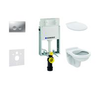 Geberit Kombifix - Set d'installation pré-murale, cuvette Alpha avec abattant, plaque de déclenchement Delta21, chrome mat 110.100.00.1 NR3