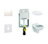 Geberit Kombifix - Set d'installation pré-murale, cuvette Alpha avec abattant, plaque de déclenchement Delta35, blanc alpin 110.100.00.1 NR4