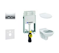 Geberit Kombifix - Set d'installation pré-murale, cuvette Alpha avec abattant, plaque de déclenchement Delta35, chrome brillant 110.100.00.1 NR5