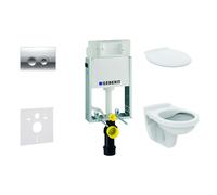 Geberit Kombifix - Set d'installation pré-murale, cuvette Alpha avec abattant, plaque de déclenchement Delta21, chrome brillant 110.100.00.1 NR2