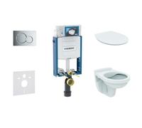 Geberit Kombifix - Set d'installation pré-murale, cuvette Alpha avec abattant, plaque de déclenchement Sigma01, chrome brillant 110.302.00.5 ND2